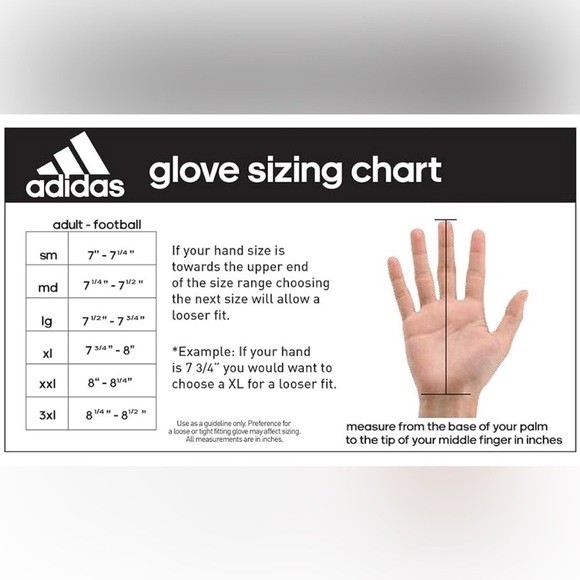 NWT ADIDAS FOOTBALL RECEIVER GLOVES SZ XL. NEVER WORN-THIS WAS A BACK UP PAIR - Picture 4 of 7